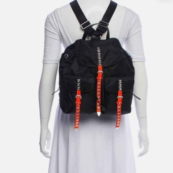 NWT! $ 1750  Prada Studded Tessuto Nylon Backpack main image 8